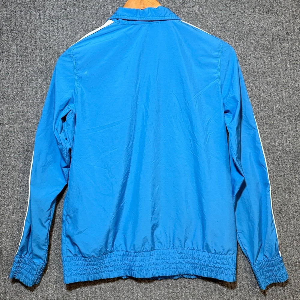 Nike Jacket Mens Medium Full Zip Track Blue White Stripe Sportswear Futura Logo - Picture 9 of 13